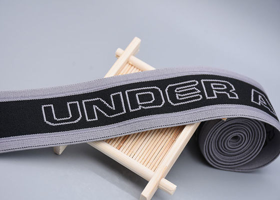 แถบยางยืด Jacquard สองด้านพร้อมแถบซิลิโคนใสแบบไม่ลื่นพิมพ์