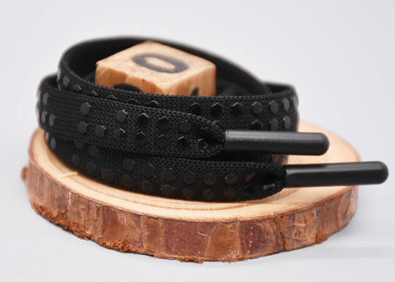 สายเชือกรูดโพลีเอสเตอร์แบบกำหนดเองแบบแบนพิมพ์จุดซิลิโคนสำหรับเสื้อผ้า