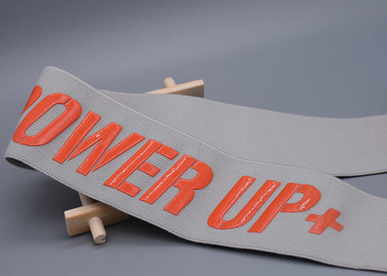 โลโก้ซิลิโคนเงา 47 มม. แถบยางยืดกันลื่นสำหรับเสื้อผ้า