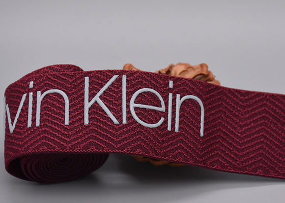 แถบยางยืดสำหรับเสื้อผ้าพิมพ์ลาย 30 มม. พร้อมโลโก้ซิลิโคนเงา