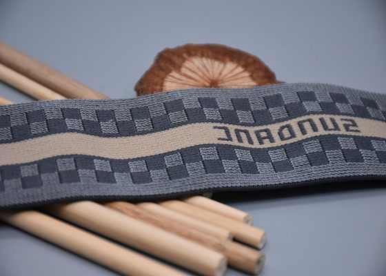 แถบยางยืด Jacquard รีไซเคิลสองด้านแบบกำหนดเอง 40 มม. สำหรับเสื้อผ้า
