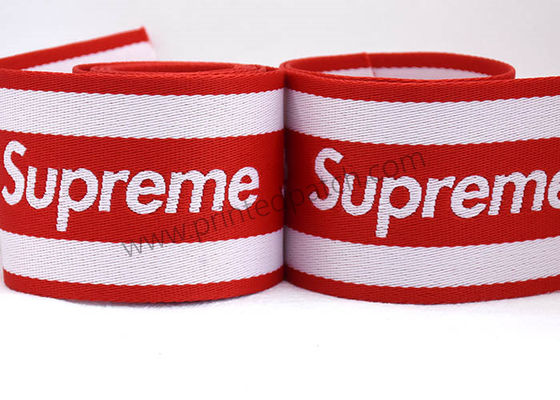 ODM SGS Supreme โพลีเอสเตอร์ริบบิ้นม้วนแถบยางยืดกันลื่นสีแดงและสีขาว
