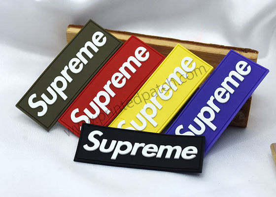 ป้ายยางพีวีซีนูนซิลิโคน Supreme T เสื้อป้ายแยกสีแบน Flat